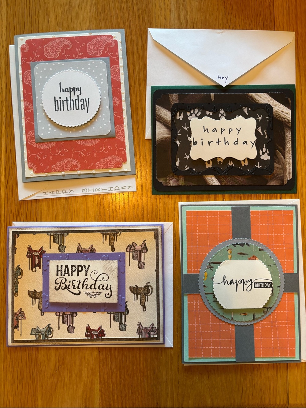 4 Handmade Birthday cards